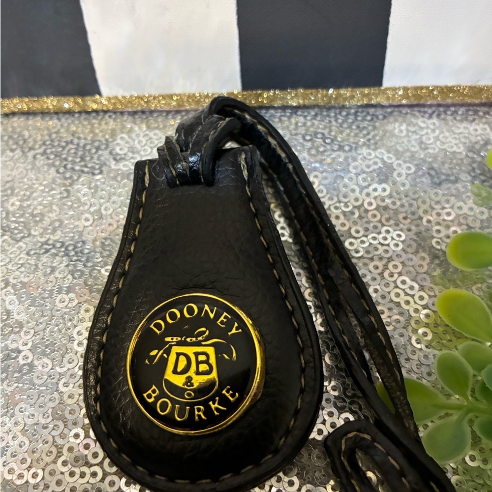 Dooney & Bourke Black and Gold Leather Tag